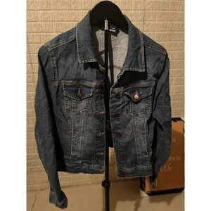 d. jeans Blue Denim Jacket Women's Medium Button Front Classic Trucker Style‎